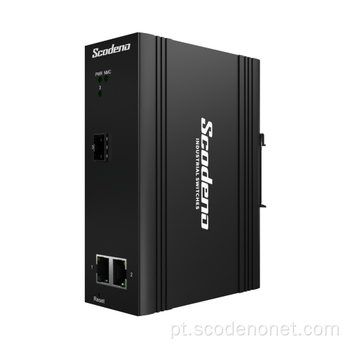 Comutador de rede Scodeno Industrial Din-rail 100 Mbps 3 portas